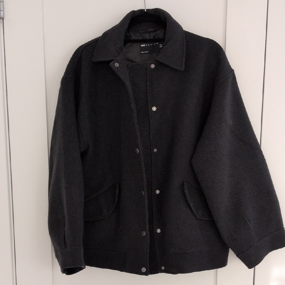 Asos Oversized Navy Varsity Jacket